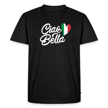 Ciao Bella - Men's Premium Organic T-Shirt - black - Front - Nico (187cm)