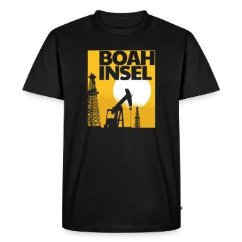 Oil rig oil worker Boah Insel Wortwitz saying - Men's Premium Organic T-Shirt - black - Front - Nico (187cm)