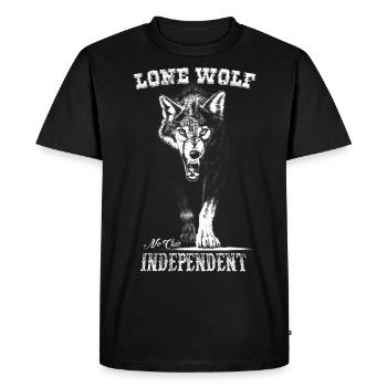 Lone Wolf No Club - Men's Premium Organic T-Shirt - black - Front - Nico (187cm)