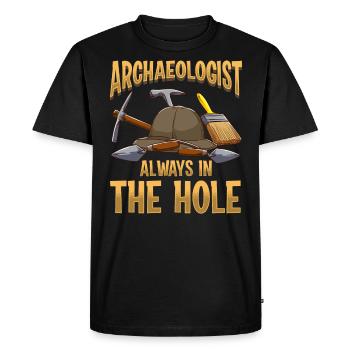 Archéologue Toujours dans le trou Archéologue - T-shirt Premium bio Homme - noir - Devant - Nico (187cm)