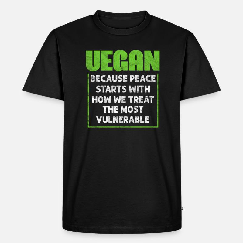 Vegan - Männer Premium Bio T-Shirt - Schwarz