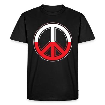 Signe de la paix drapeau Pologne chemise drapeau polonais - T-shirt Premium bio Homme - noir - Devant - Nico (187cm)