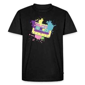 90er Jahre Retro Kassette - Männer Premium Bio T-Shirt - Schwarz - Vorne - Nico (187cm)