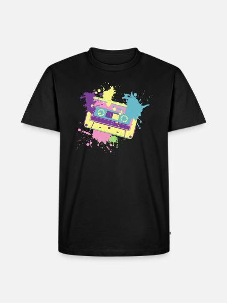 90s retro cassette - Men's Premium Organic T-Shirt - black