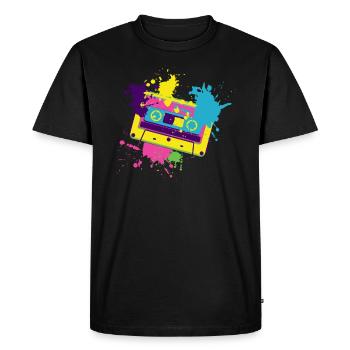 80s retro cassette tape - Men's Premium Organic T-Shirt - black - Front - Nico (187cm)