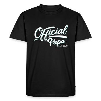Official Papa 2020 Expectant Father - Men's Premium Organic T-Shirt - black - Front - Nico (187cm)