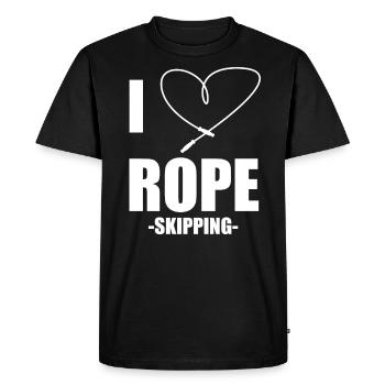J'aime la corde à sauter à sauter la corde à sauter - T-shirt Premium bio Homme - noir - Devant - Nico (187cm)