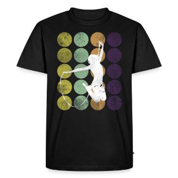 Vintage retro jump rope jumping rope - Men's Premium Organic T-Shirt - black - Front - Nico (187cm)