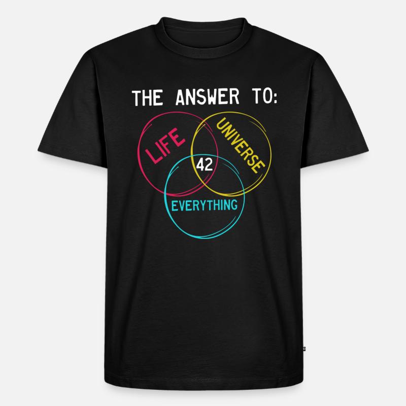 The answer is 42 - Männer Premium Bio T-Shirt - Schwarz