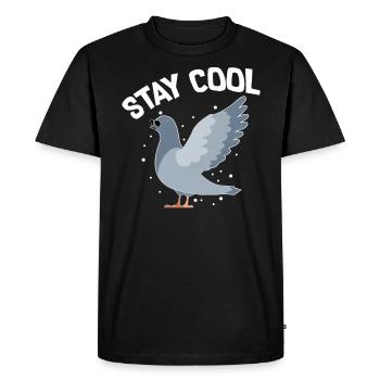 Cadeau chemise Cool Pigeons - T-shirt Premium bio Homme - noir - Devant - Nico (187cm)
