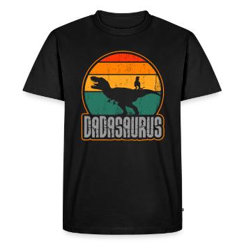 Dadasaurus Father Gift for Men - Men's Premium Organic T-Shirt - black - Front - Nico (187cm)
