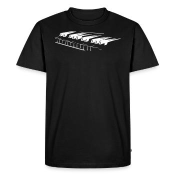 Joueur de piano cadeau clés de piano - T-shirt Premium bio Homme - noir - Devant - Nico (187cm)