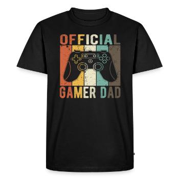 Gamer Dad officiel | Papa de jeu - T-shirt Premium bio Homme - noir - Devant - Nico (187cm)