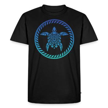 Mandala Maori turtle t-shirt - Men's Premium Organic T-Shirt - black - Front - Nico (187cm)