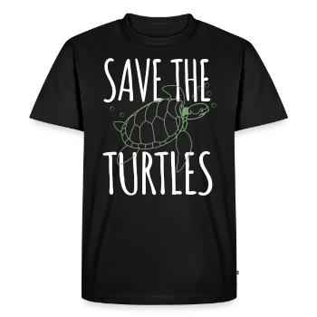 Save The Turtles Conservation Turtle - Men's Premium Organic T-Shirt - black - Front - Nico (187cm)