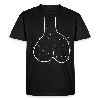 Tête de Testicule scrotum Cheveux sack - T-shirt Premium bio Homme - noir - Devant - Nico (187cm)