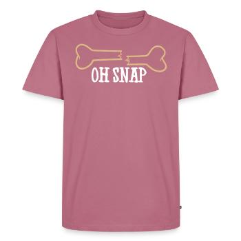 OH SNAP - Gebrochener Knochen Bruch Gips - Männer Premium Bio T-Shirt - Mauve - Vorne - Nico (187cm)