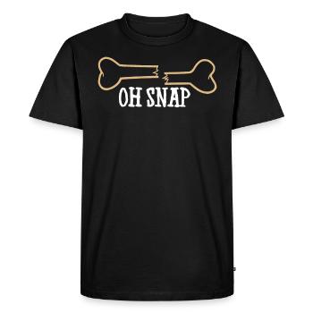 OH SNAP - broken bone fracture plaster - Men's Premium Organic T-Shirt - black - Front - Nico (187cm)