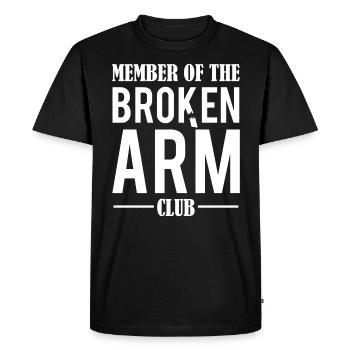 Membre du club du bras cassé os cassé - T-shirt Premium bio Homme - noir - Devant - Nico (187cm)