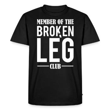 Membre du club de la jambe cassée os cassé - T-shirt Premium bio Homme - noir - Devant - Nico (187cm)