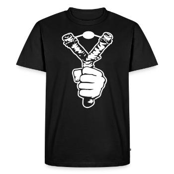 Cadeau de t-shirt Slingshot Slingshot - T-shirt Premium bio Homme - noir - Devant - Nico (187cm)