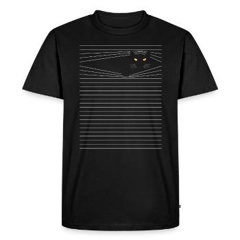 Lignes - chat observe les yeux persan Maine Coon - T-shirt Premium bio Homme - noir - Devant - Nico (187cm)