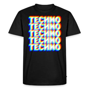 TECHNO DJ Raver Goa Rave Party Festival Gift - Men's Premium Organic T-Shirt - black - Front - Nico (187cm)