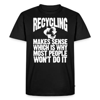 Recycler le recyclage a du sens, c'est pourquoi le plus - T-shirt Premium bio Homme - noir - Devant - Nico (187cm)