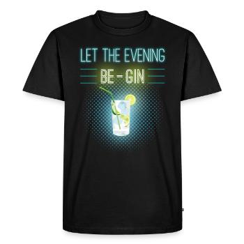 Let the Evening BE-GIN saying Gin and Tonic Design - Men's Premium Organic T-Shirt - black - Front - Nico (187cm)