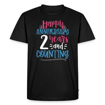 Happy Anniversary 2 Years and Counting 2nd - Men's Premium Organic T-Shirt - black - Front - Nico (187cm)