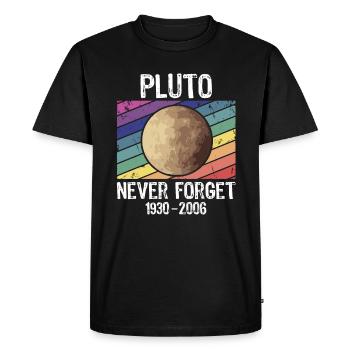 Pluto Never Forget 1930 - 2006 - Men's Premium Organic T-Shirt - black - Front - Nico (187cm)