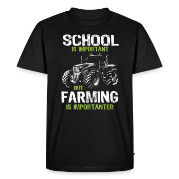 L'école est importante, mais l'agriculture est plus importante - T-shirt Premium bio Homme - noir - Devant - Nico (187cm)