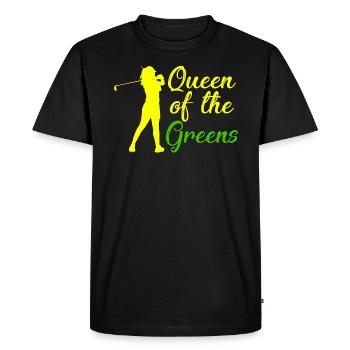Golfer Gift Queen of the Greens Golf Queen - Men's Premium Organic T-Shirt - black - Front - Nico (187cm)