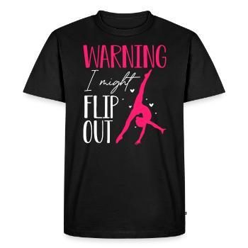 Warning I Might Flip Out Gymnastics T-Shirt - Men's Premium Organic T-Shirt - black - Front - Nico (187cm)