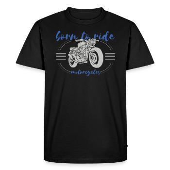 Motorradfahrer Geschenk geboren, um Spaß Motorradfahrer zu fahren - Männer Premium Bio T-Shirt - Schwarz - Vorne - Nico (187cm)