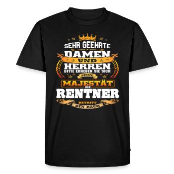 Seine Majestät Der Rentner Betritt Den Raum - Männer Premium Bio T-Shirt - Schwarz - Vorne - Nico (187cm)