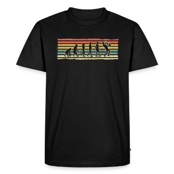 Saxophone Player Gift Fun Evolution of a - Men's Premium Organic T-Shirt - black - Front - Nico (187cm)