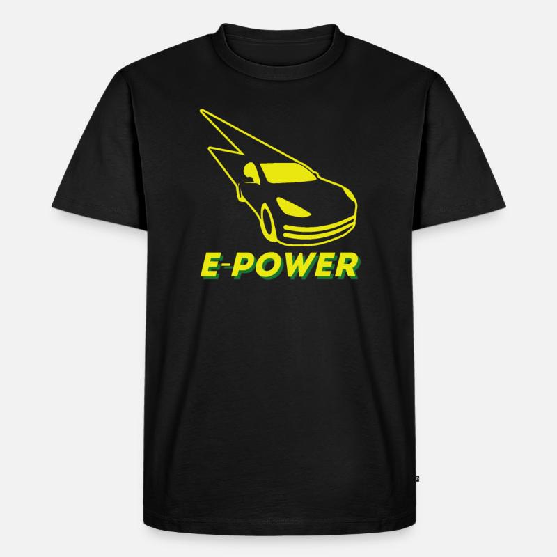 Elektroauto E-Auto Elektroautofahrer - Männer Premium Bio T-Shirt - Schwarz