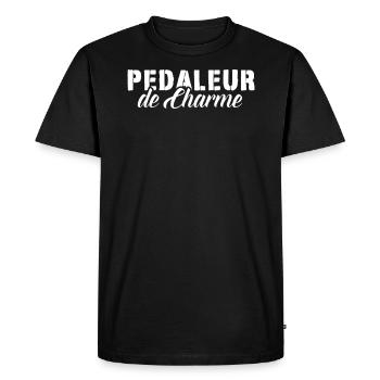 Pedaleur de Charme Fahrrad Rennrad Geschenk - Männer Premium Bio T-Shirt - Schwarz - Vorne - Nico (187cm)