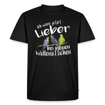 Wellensittich Spruch Vogel Wellensittiche - Männer Premium Bio T-Shirt - Schwarz - Vorne - Nico (187cm)
