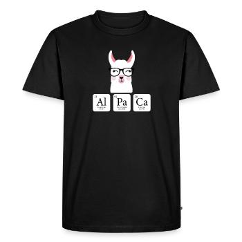 Chemise du tableau périodique des lamas d'alpaga - T-shirt Premium bio Homme - noir - Devant - Nico (187cm)