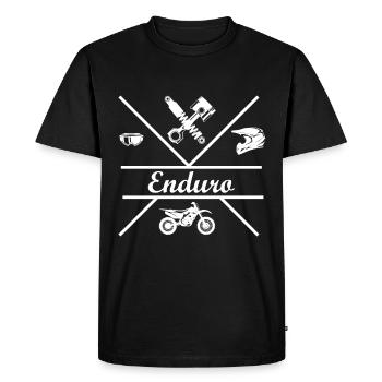 Enduro retro crest - Men's Premium Organic T-Shirt - black - Front - Nico (187cm)