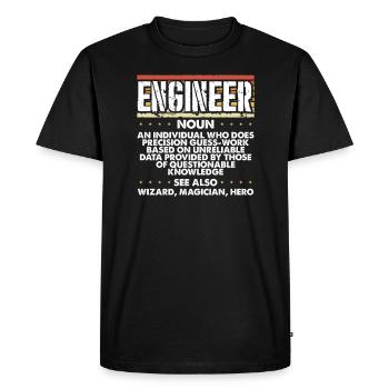 Engineer Gift Precision Guesswork Wizard Magician - Men's Premium Organic T-Shirt - black - Front - Nico (187cm)