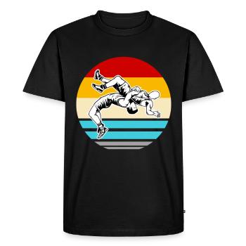 Lutte lutter Arts martiaux Sport Lutte libre Style libre - T-shirt Premium bio Homme - noir - Devant - Nico (187cm)