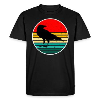Corbeau Corbeau Crow Mouche animaux oiseaux - T-shirt Premium bio Homme - noir - Devant - Nico (187cm)