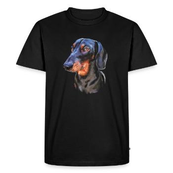 Wiener dachshund chien saucisse - T-shirt Premium bio Homme - noir - Devant - Nico (187cm)