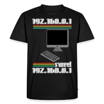 192.168.01 sweet 192.168.0.1 - T-shirt Premium bio Homme - noir - Devant - Nico (187cm)