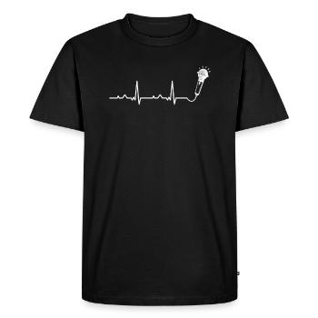 Battements cardiaques Fréquence cardiaque Karaoke - T-shirt Premium bio Homme - noir - Devant - Nico (187cm)