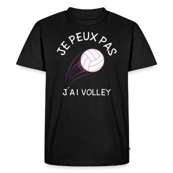 Je Peux Pas J'Ai Volley - T-shirt Premium bio Homme - noir - Devant - Nico (187cm)