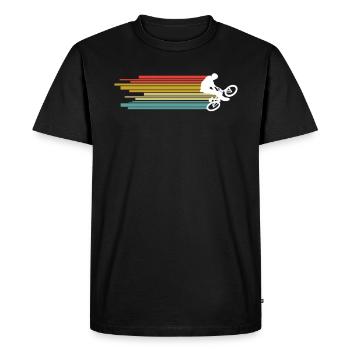 Vintage rétro BMX conducteur T-shirt cadeau - T-shirt Premium bio Homme - noir - Devant - Nico (187cm)